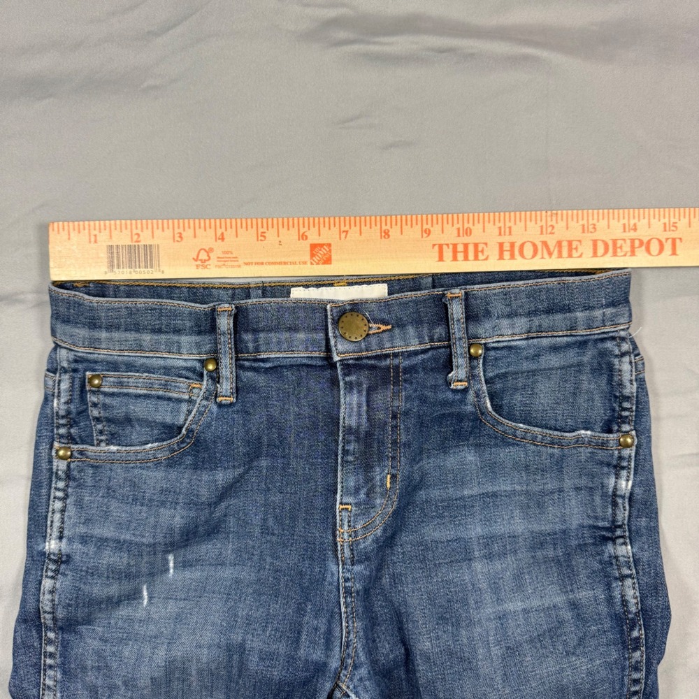 THE GREAT The Almost Skinny Jeans Blue Distressed Knee Size 25 - Picture 6 of 10